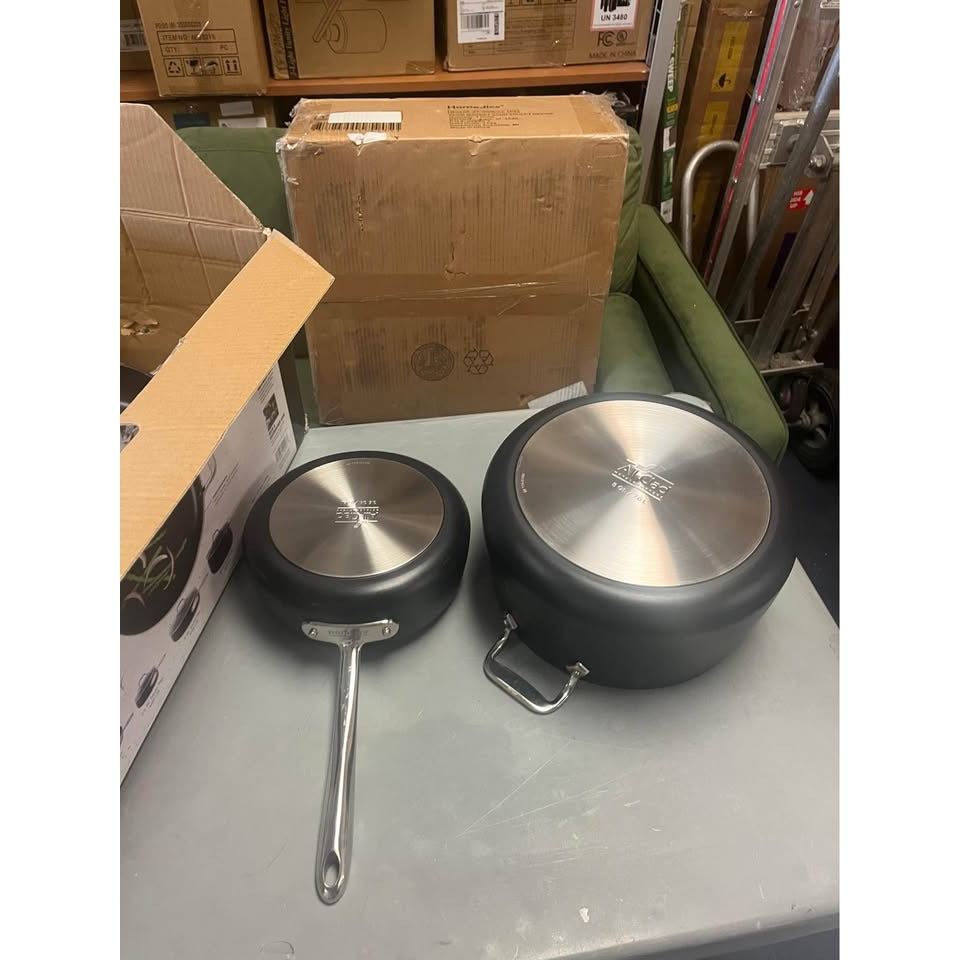 All-Clad Hard Anodized Expert Nonstick Cookware Set, -7 Piece Pots and Pans Set, Induction, OvenSafe