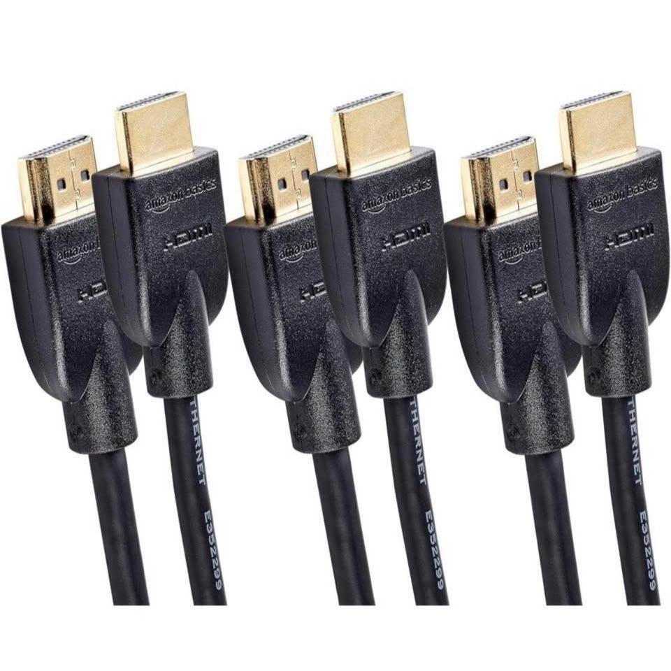 Amazon Basics HDMI Cable 3-pack 6ft high-speed 4K HDMI 2.0 cords black