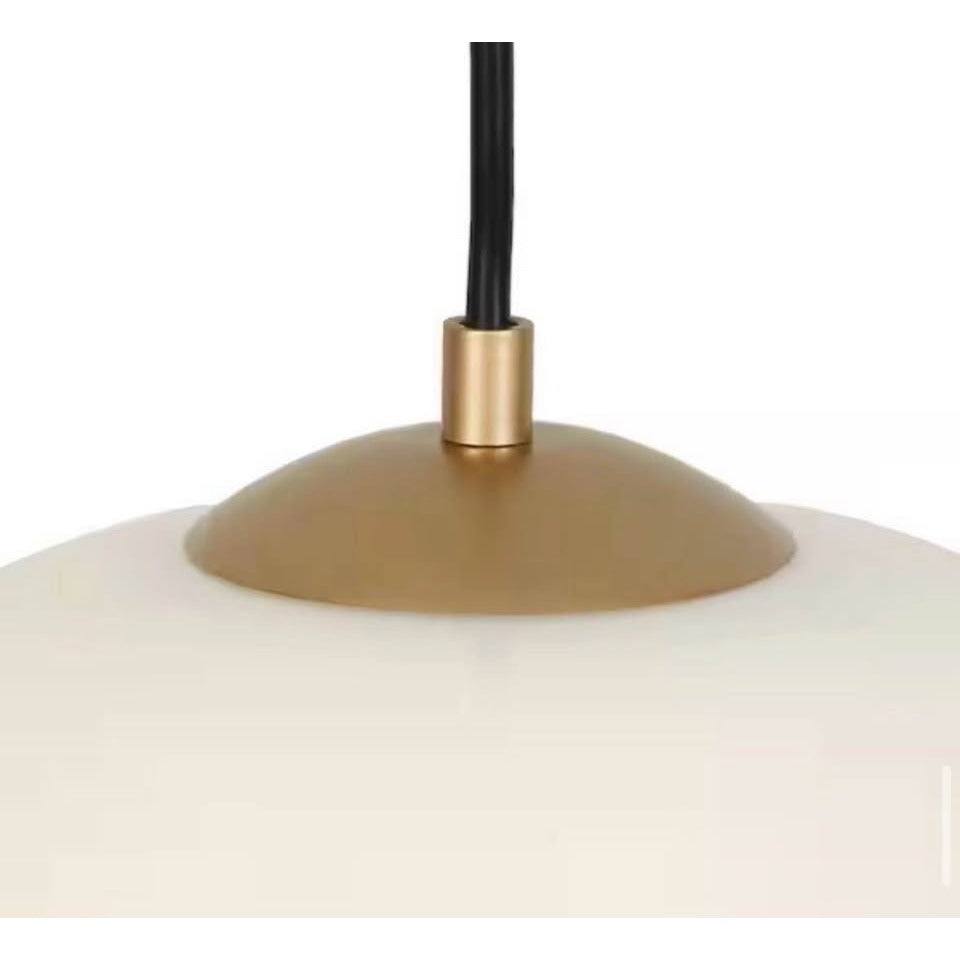 LNC 9.5 in. Minimalist Modern Opal Glass Pendant, 1-Light Gold and White Hanging Light for Kitchen I