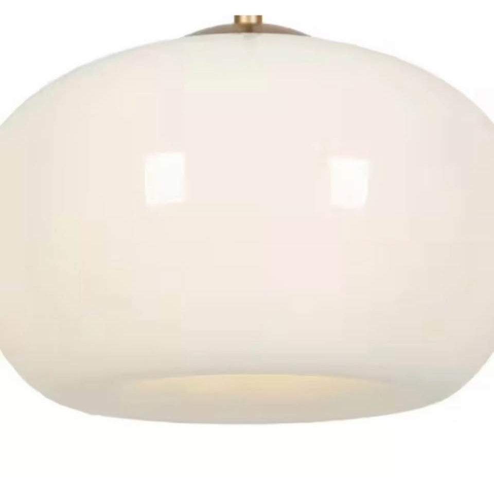 LNC 9.5 in. Minimalist Modern Opal Glass Pendant, 1-Light Gold and White Hanging Light for Kitchen I