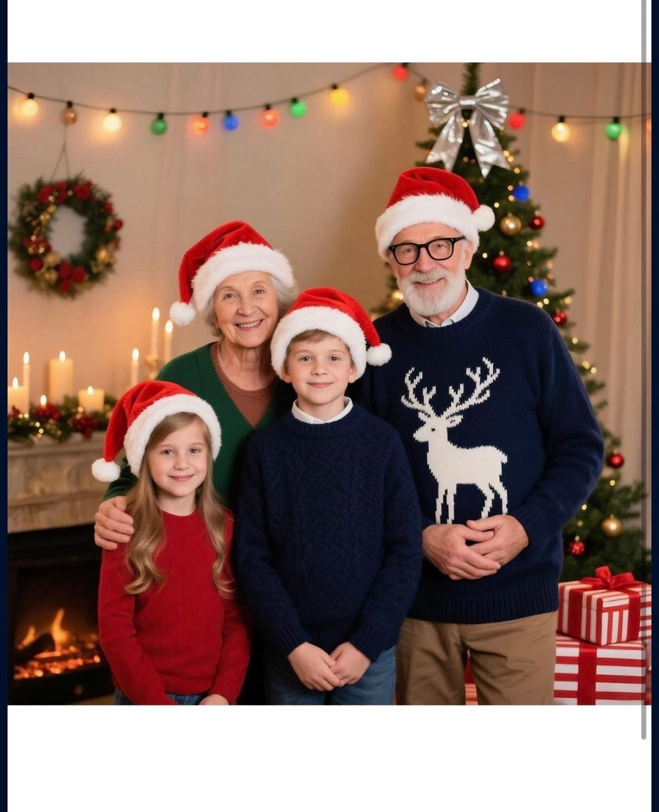 New TCJJ Santa Hat for Adult Christmas Hats Unisex Holiday Velvet Double Layer Comfort Xmas Hat for New Year Festive Party