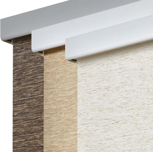 "Persilux Free-Stop Cordless Light Filtering Roller Shades for Windows (Brown 35""W x 72""H) Natural Woven Fabric Thermal Insulation Privacy Roller Blinds for Window Shades for Home, Office, Door, Patio"