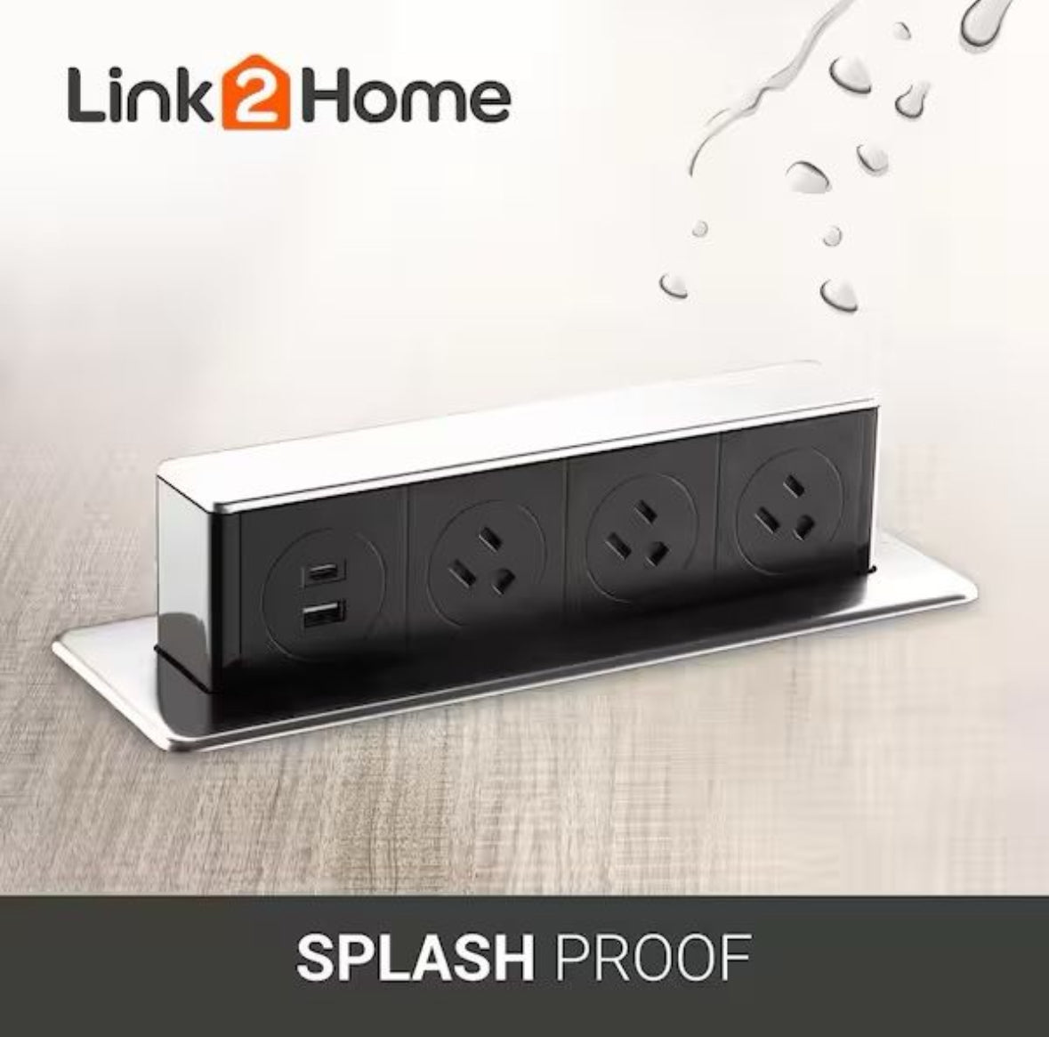 Link2Home 3-Outlets Space Saver Pop Up Socket, Receptacle Power