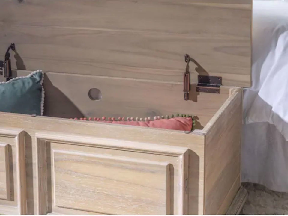 New Powell Company Rockland Natural Finish Cedar Chest with Raised Panels and Bun