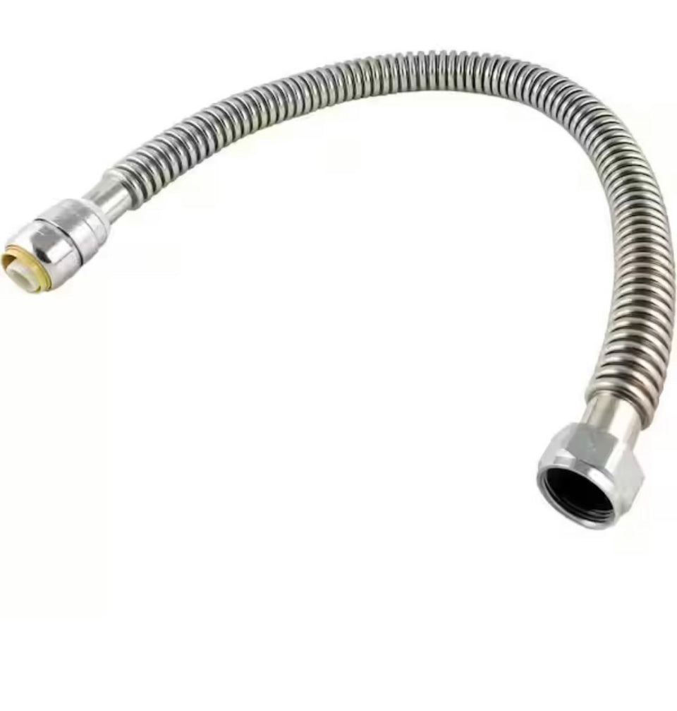New SharkBite 1 Inch x 1 Inch FIP x 24 Inch Stainless Steel Corrugated Flexible Water