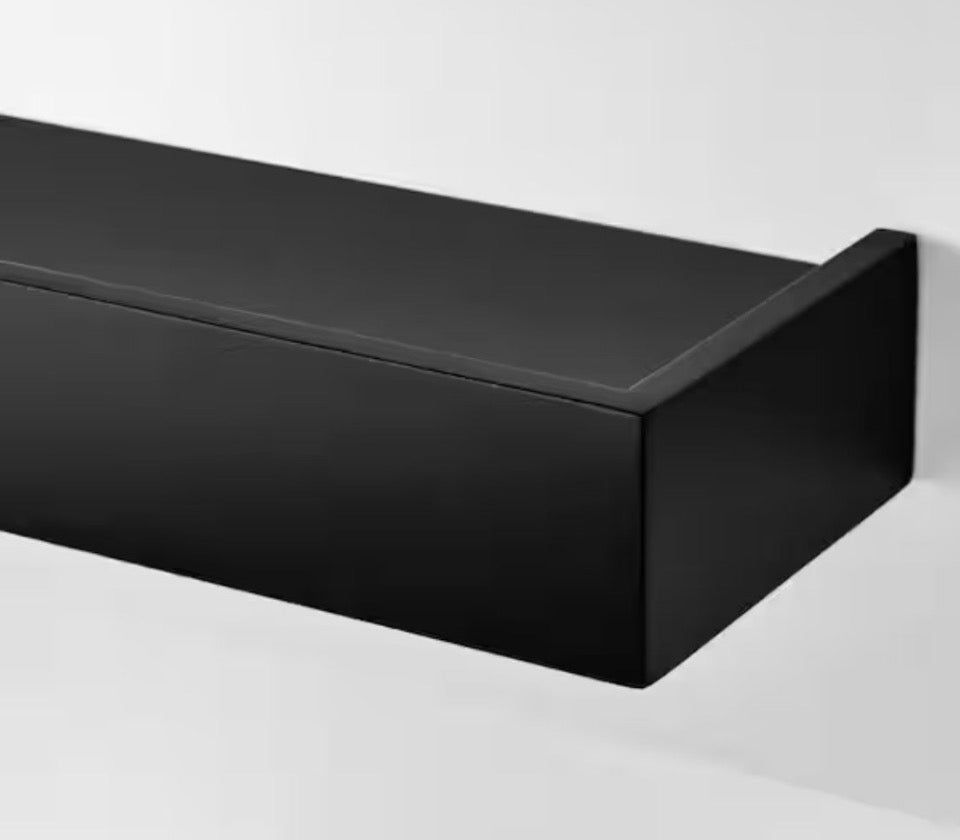 OPEN BOX NEW StyleWell Modern Black Wood Floating Wall Shelf (Set of 3) (36" W x 3" H x 6" D)