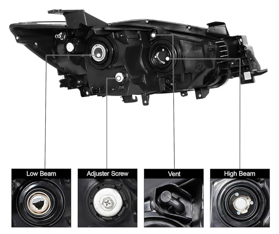 Open Box Daume Headlight Assembly Halogen Type Compatible With 2013- 2016 Mazda CX-5 2013 Mazda CX-5 2014 Mazda CX-5 2015 Mazda CX-5 2016 Mazda CX-5 H