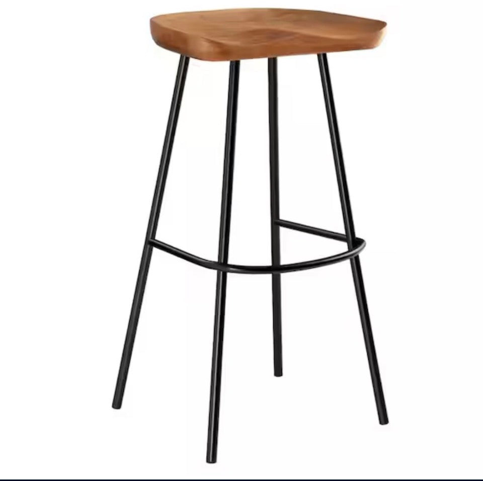 OPEN BOX NEW MODWAY Concord 31.5 in. in Walnut Backless Wood Bar Stools - Set of 2