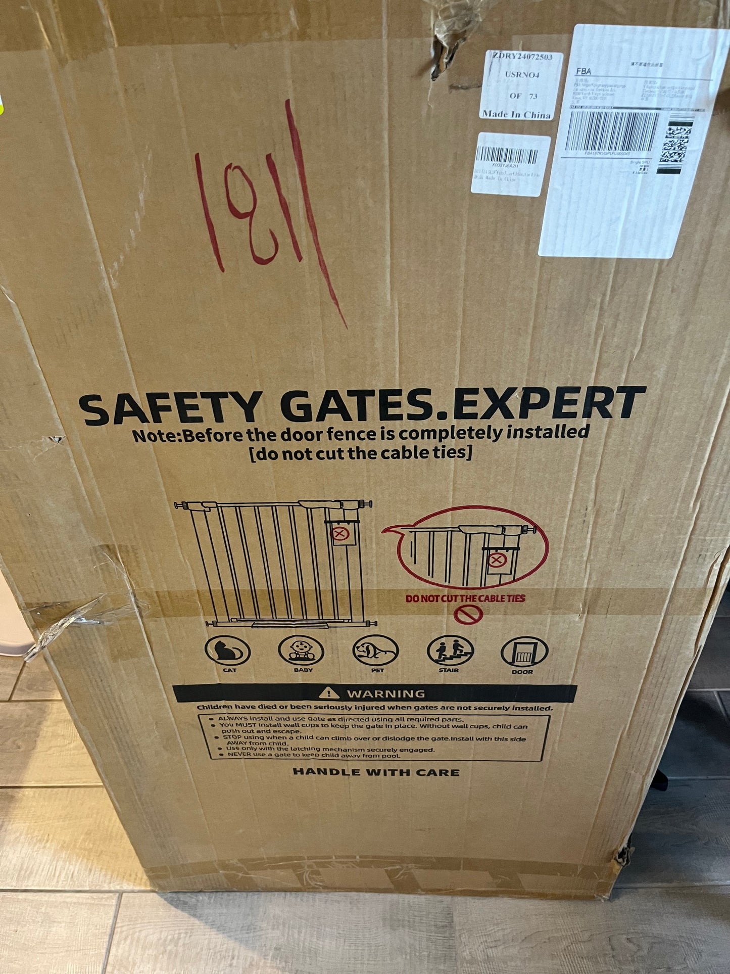Open Box ZOUTEX 51.18"" Extra Tall Cat Gate for Doorway, 30.5""-40"" Auto Close Pet Gate Include 2.75"" and 5.5""
Extension Kits, No Drilling Pressure Mount Kit, Suitable for Doorways or Kitchen, New White
