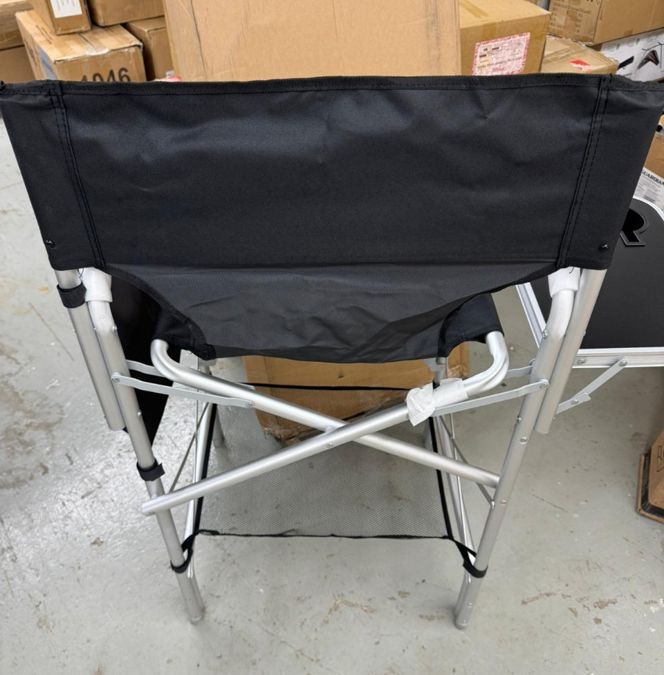 Earth Products Executive VIP Tall Directors Chair with Folding Side Table, Foldable, Zippered Carry Bag, 31" Seat Height, Lightweight, 375LBS Max Load - Selzalot