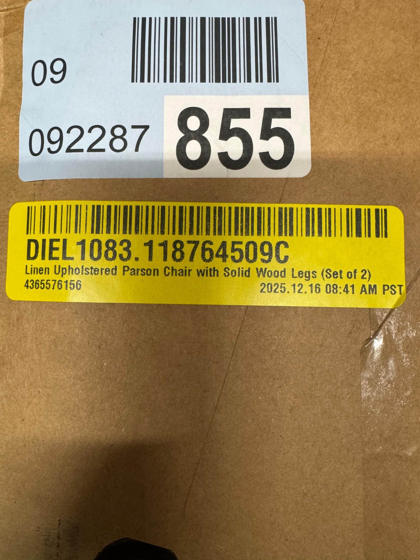 George Oliver Linen Upholstered Parson Chair with Solid Wood Legs (Set of 2