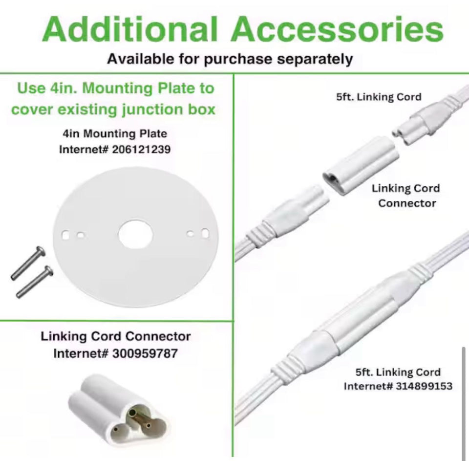 Open Box Commercial Electric 2 ft. Garage LED Linkable Strip Light Fixture Plug-in Hardwire 900 Lumens 10-Watt 4000K Bright White 5 ft. Power Cord