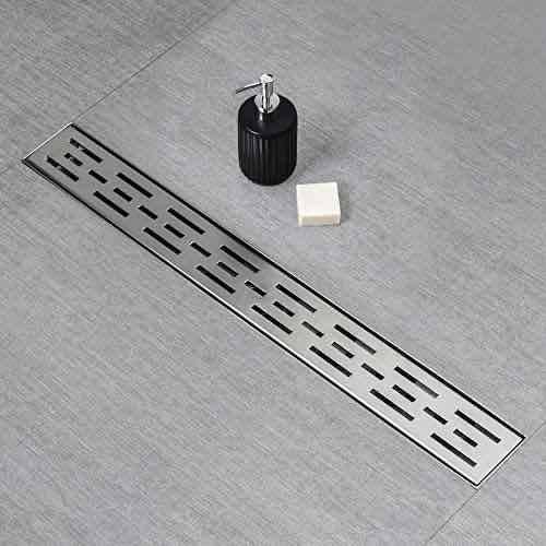 SaniteModar linear shower drain with removable grate, brushed 304 stainless steel, 32-inch.