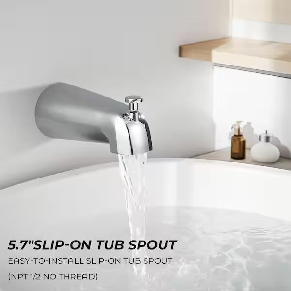 Open Box AKLFGN Single Handle 2-Spray Tub and Shower Faucet 2.2 GPM in. Polish Chrome (Valve Included)