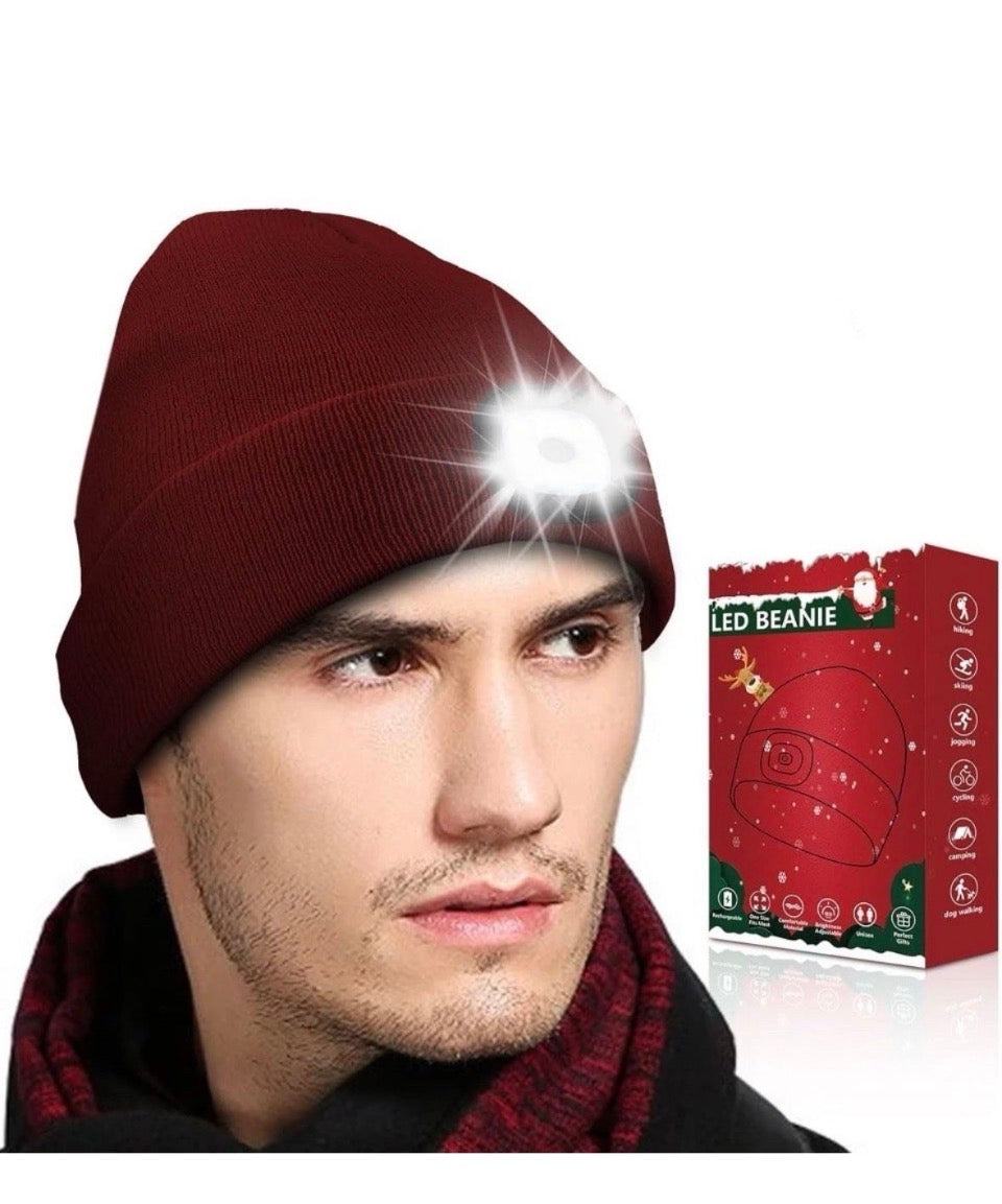 New Biuonk Store Unisex LED Beanie Hat with Light, USB Rechargeable Headlamp