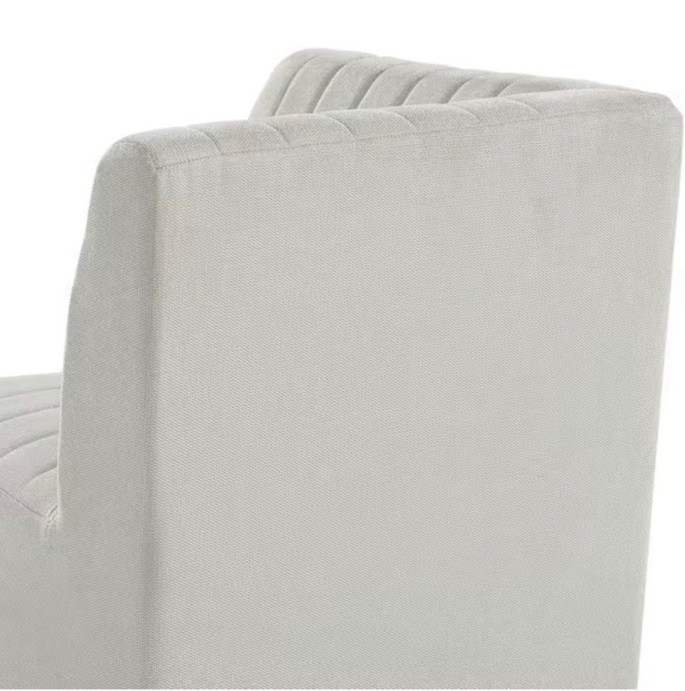 NEW Picket House Furnishings Rizzo Beige Linen Wood Upholstered Dining Corner Chair 1