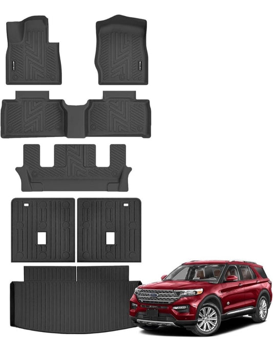 Open Box NIKALAIKA Floor Mats & Cargo Liner with Backrest Mat for 2020-2024 2025 Ford Explorer 6.
