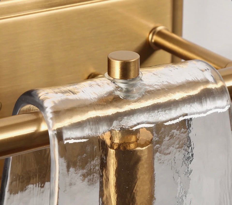 "Mercer41 Elisabette 3 - Light 23.6"" W Dimmable Gray Glass Bathroom Vanity Light"