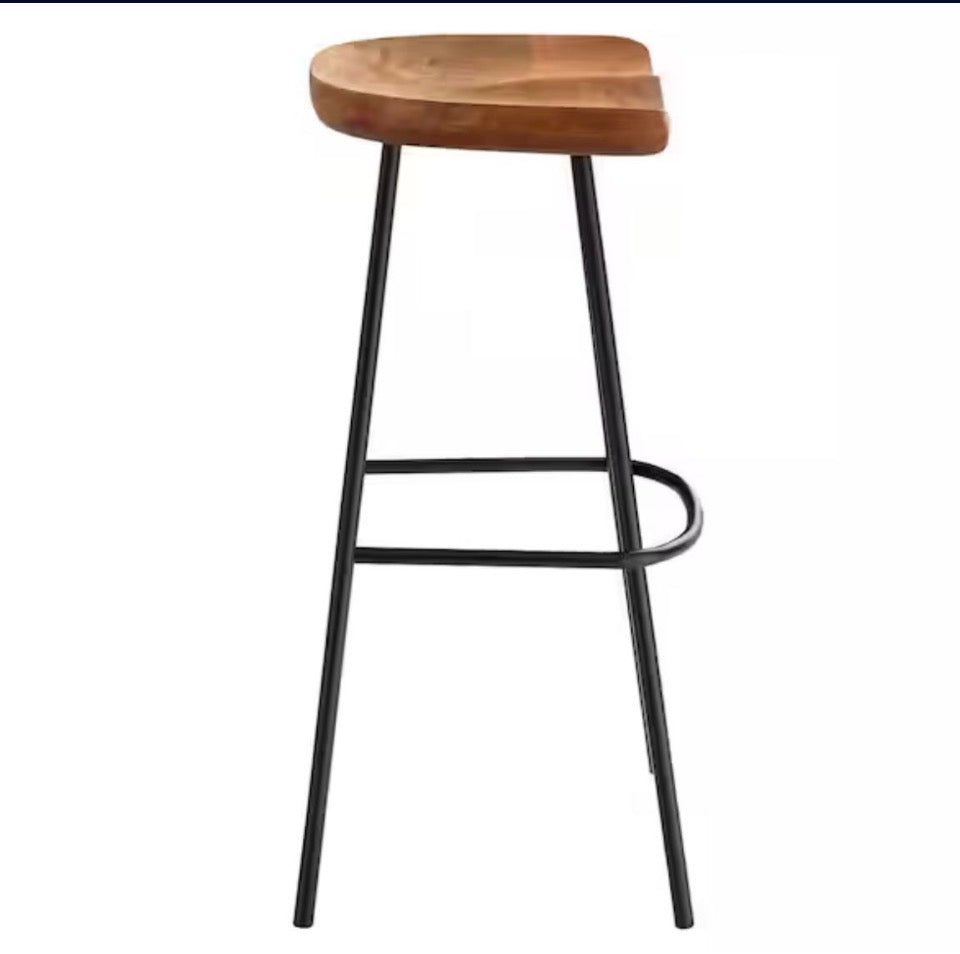 OPEN BOX NEW MODWAY Concord 31.5 in. in Walnut Backless Wood Bar Stools - Set of 2