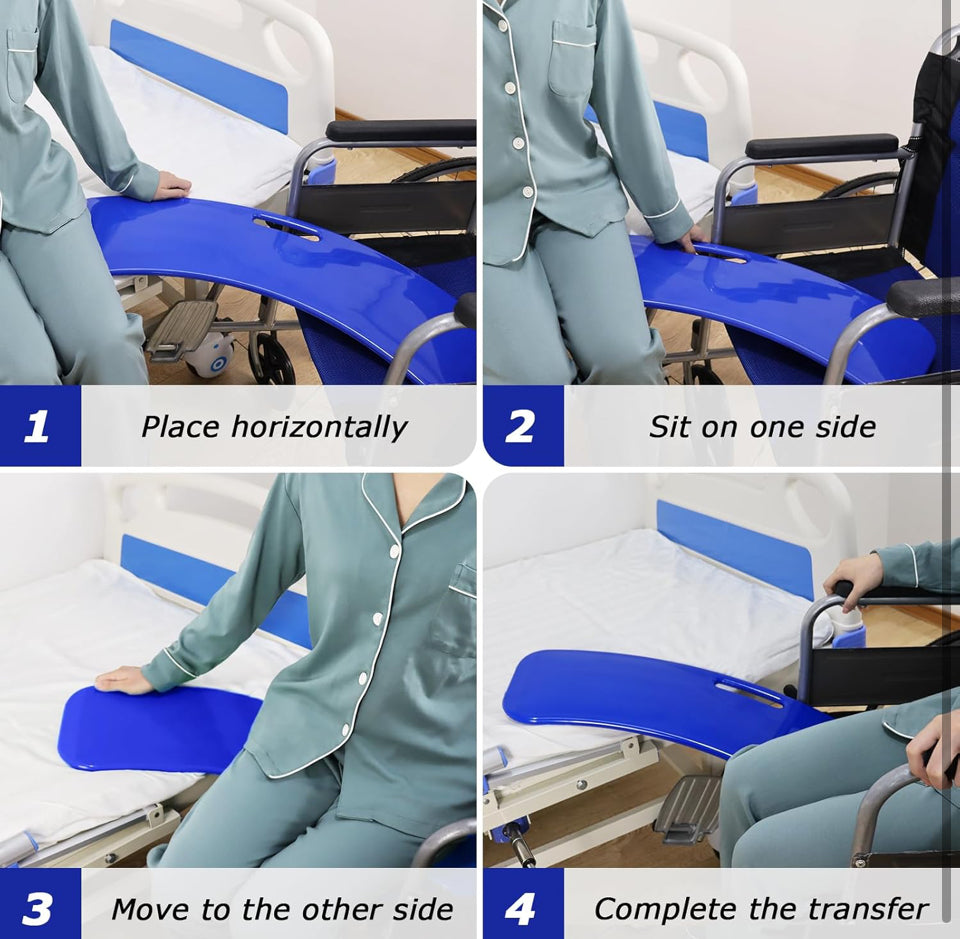 Open Box YHK Sliding Transfer Boards, Sliding Boards to Transfer to Wheelchairs, Seniors from Bed to Chair, Car, Slide Assist Device, Sliding Boards Hold up to 330 lbs (Blue)