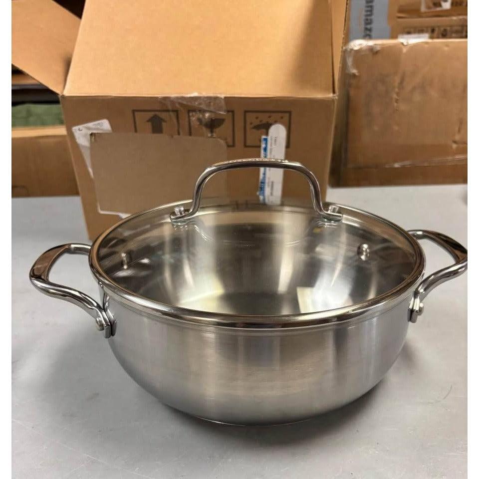 KitchenAid 71011 3-Ply Base Brushed Stainless Steel Casserole Dish/Pan with Lid, 4 Quart