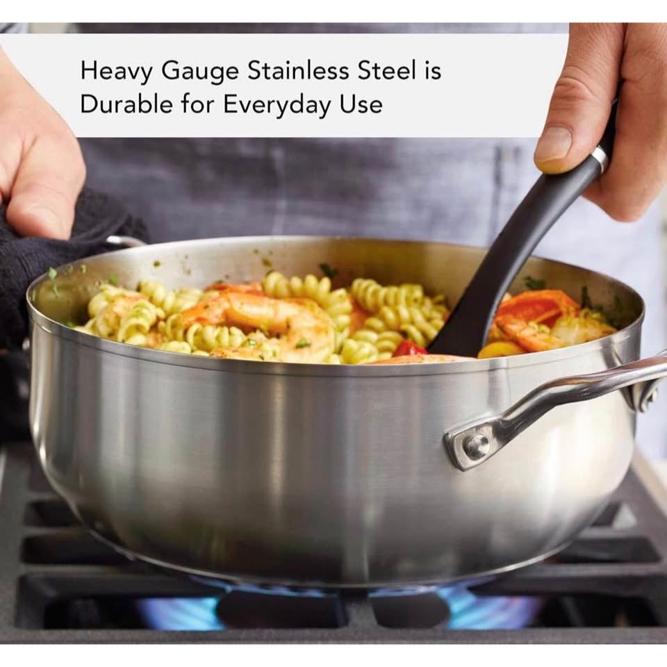 KitchenAid 71011 3-Ply Base Brushed Stainless Steel Casserole Dish/Pan with Lid, 4 Quart