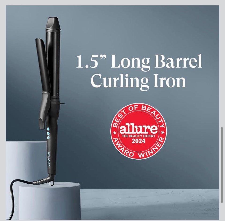 Open Box New Bio lonic Long Barrel Styler,Curling Iron with Moisture Heat Technology & Nanolonic MX, Verstatile Curling Wand