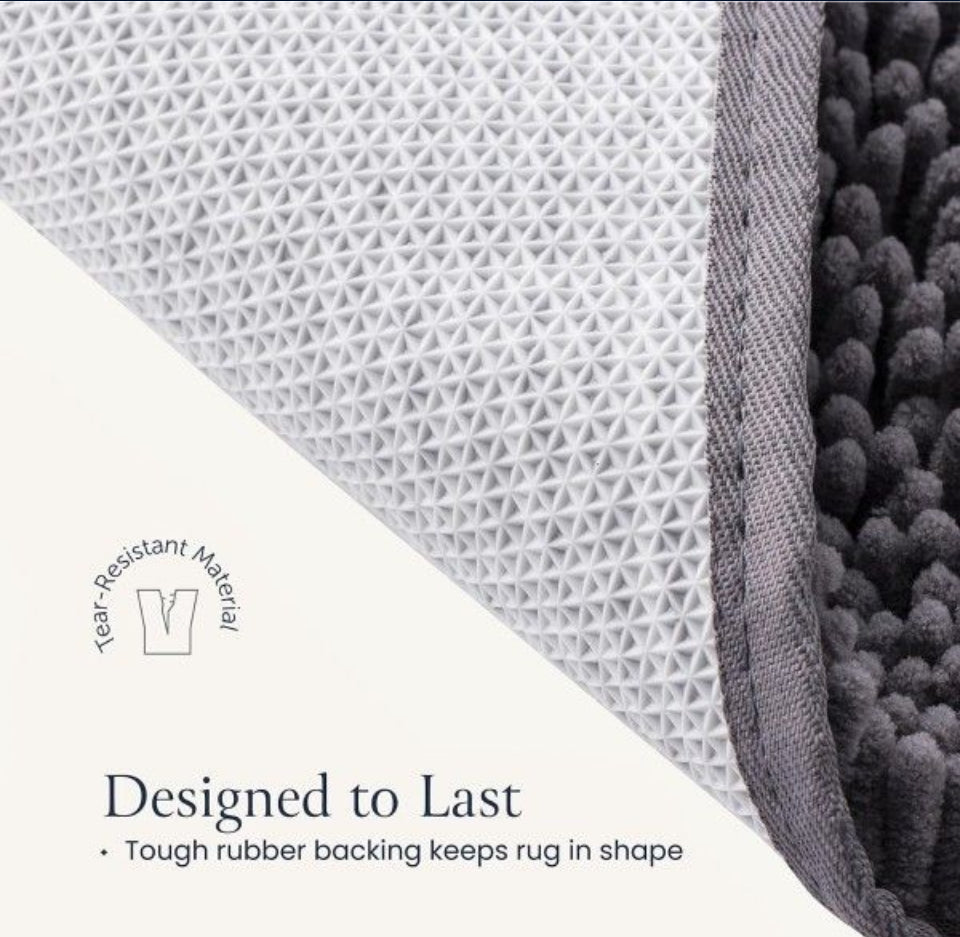 Brand New BELADOR 2 Piece Bathroom Rugs Bath Mat Set - Soft Plush Chenille Non-Slip Bath Rug With Rubber Backing, Ultra Absorbent Bathtub Mat - 30x20