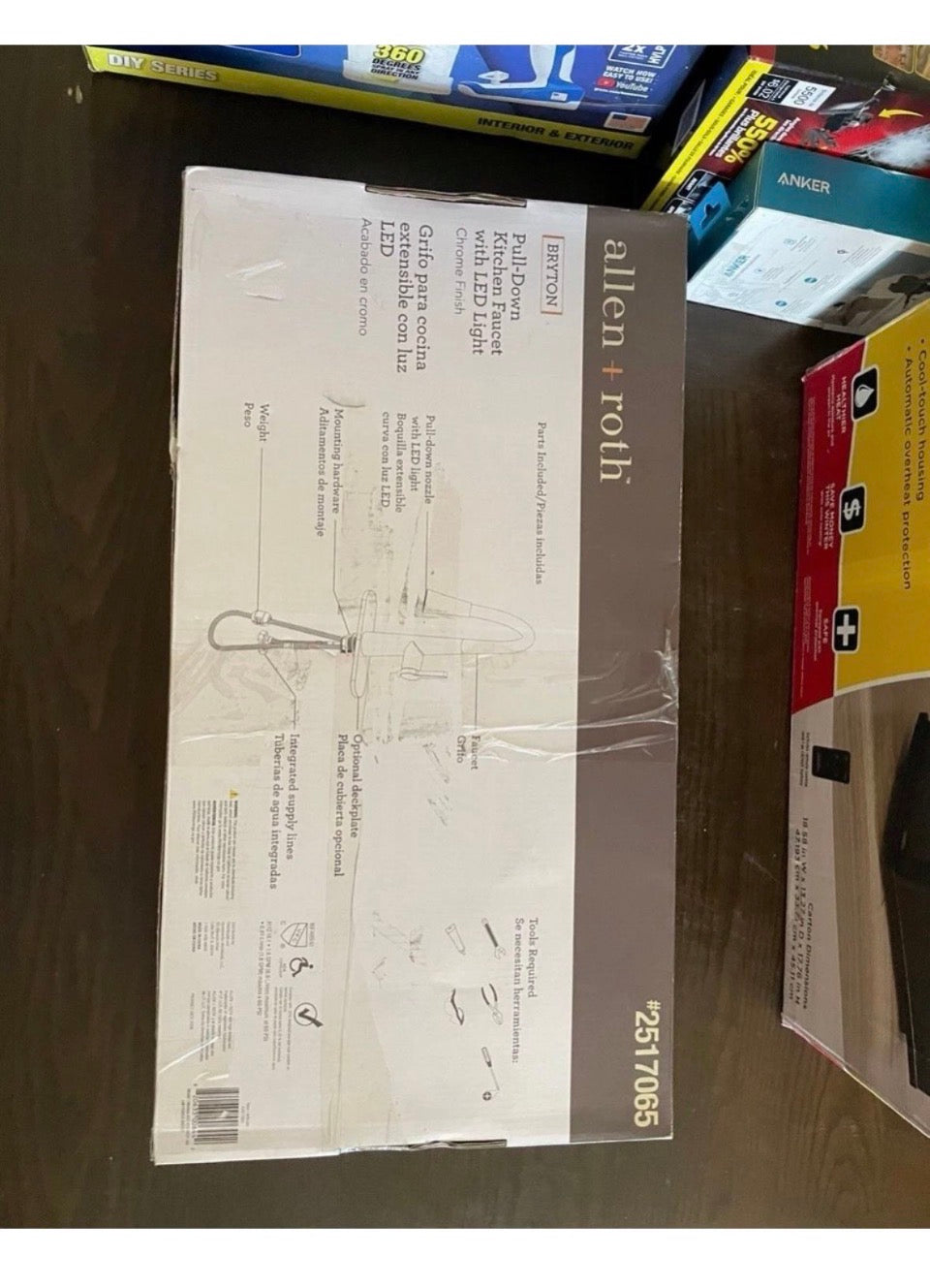 Open Box New Allen+Roth Bryton Pull-down Kitchen Faucet w/ LED Light Chrome Finish 2517065 (W