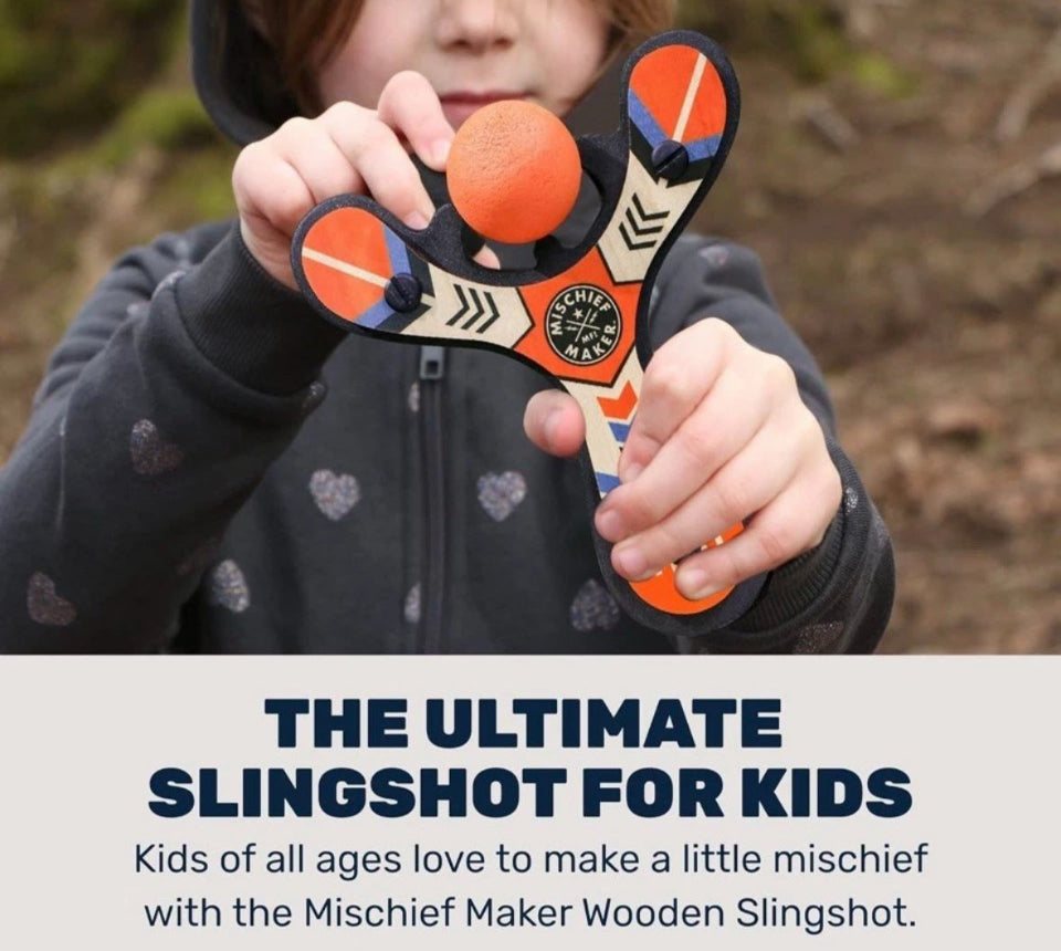 Open Box New Mischief Maker® Wooden Slingshot - Classic Series - Real Wood Slingshot