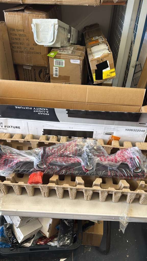 Hampton Bay  Regan 29.25 in. 4-Light Matte Black Bathroom Vanity Light with Clear Glass Shades