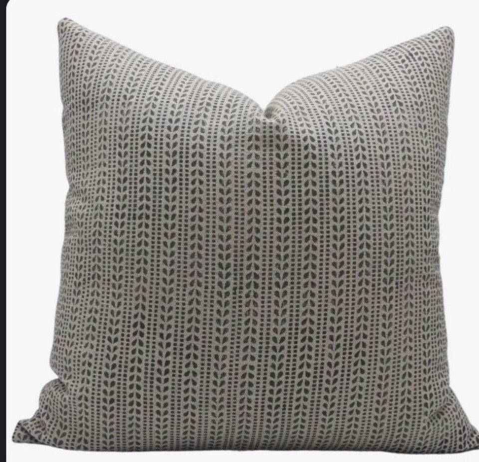 Fabdivine Ratanbel hand block printed linen cushion cover 22x22 inch decorative pillow for living room and bedroom