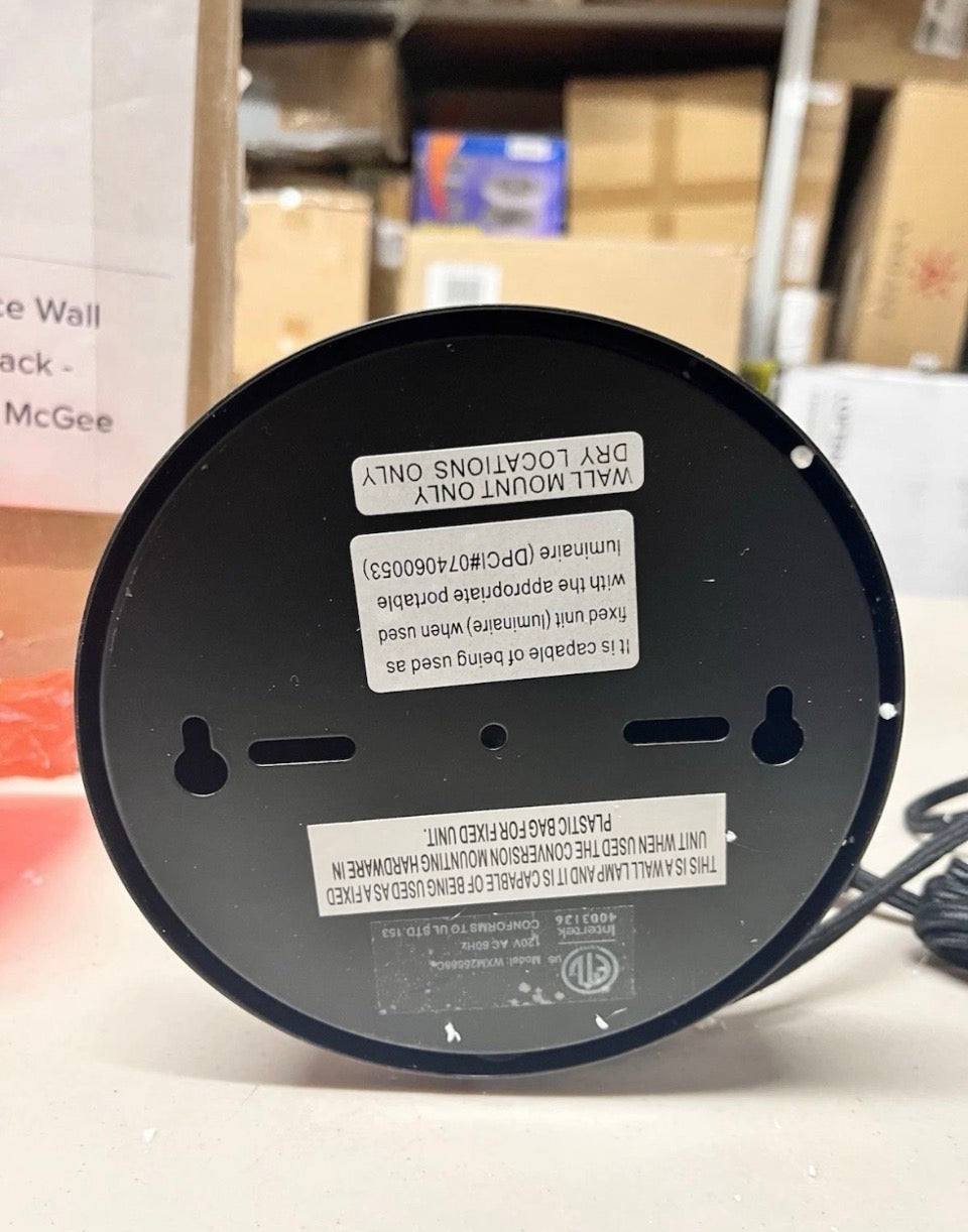 Open Box New Threshold Studio McGee Metal Wall Lamp Blavk Finish Dimmable Switch 20.5”W-7.5”H