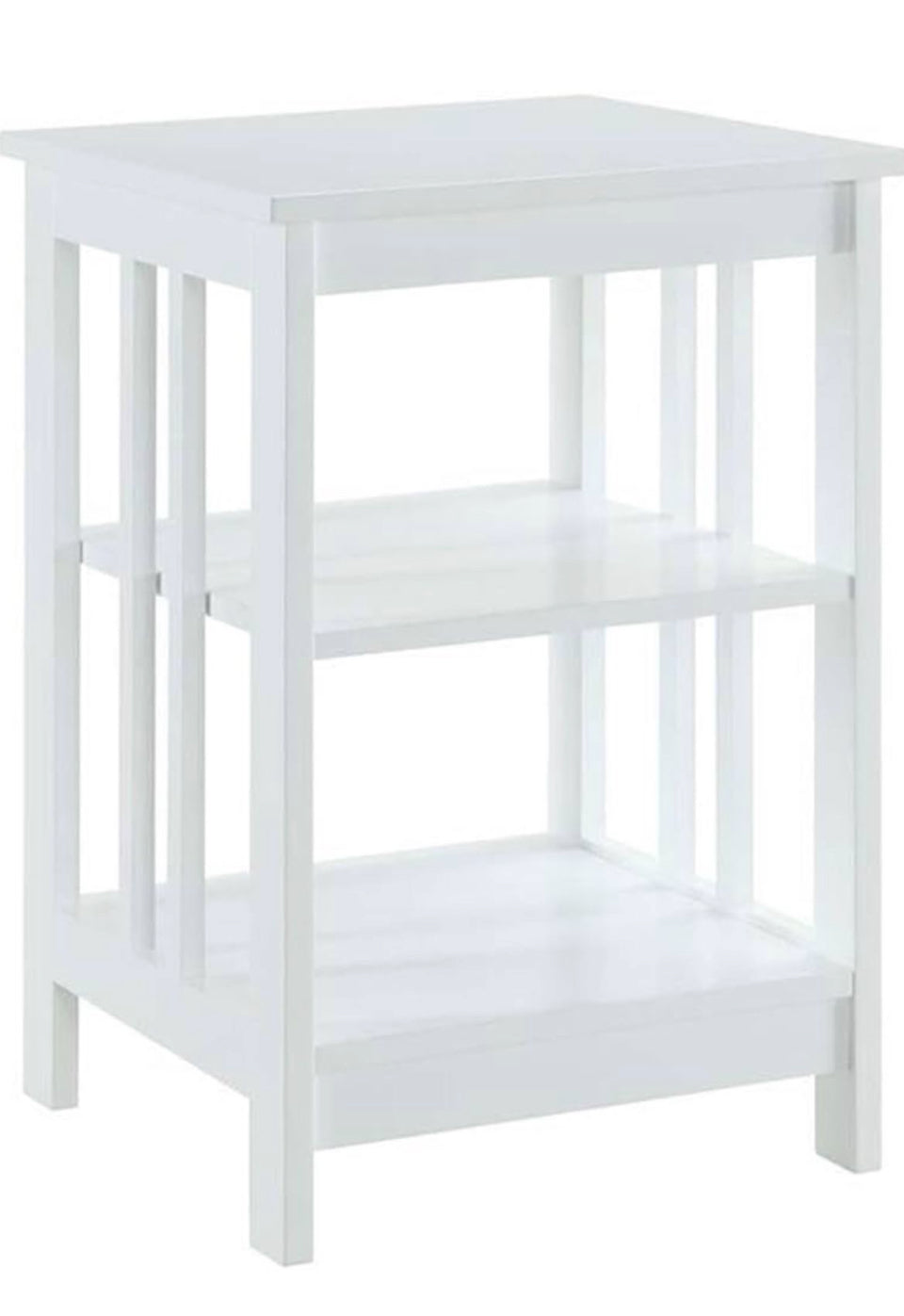Open box Convenience Concepts Mission End Table with Shelves, White