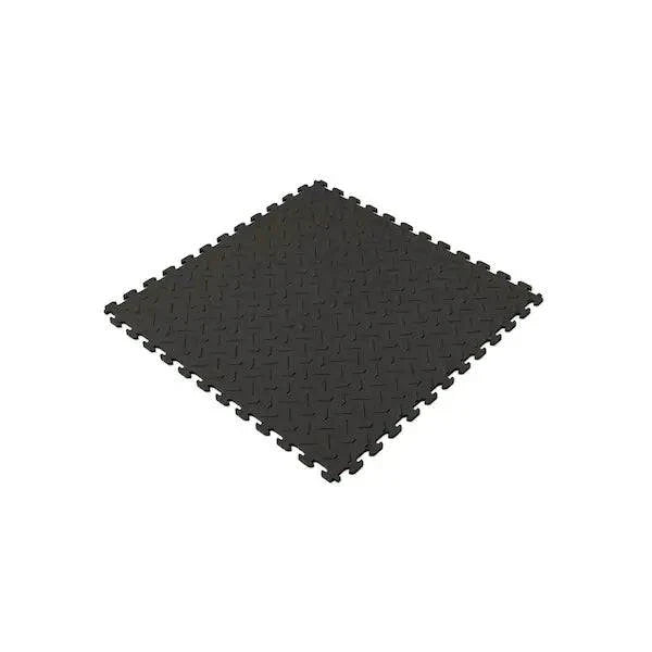 Open Box Husky 18.4 in. x 18.4 in. Black PVC Garage Flooring Tile (6-Pack