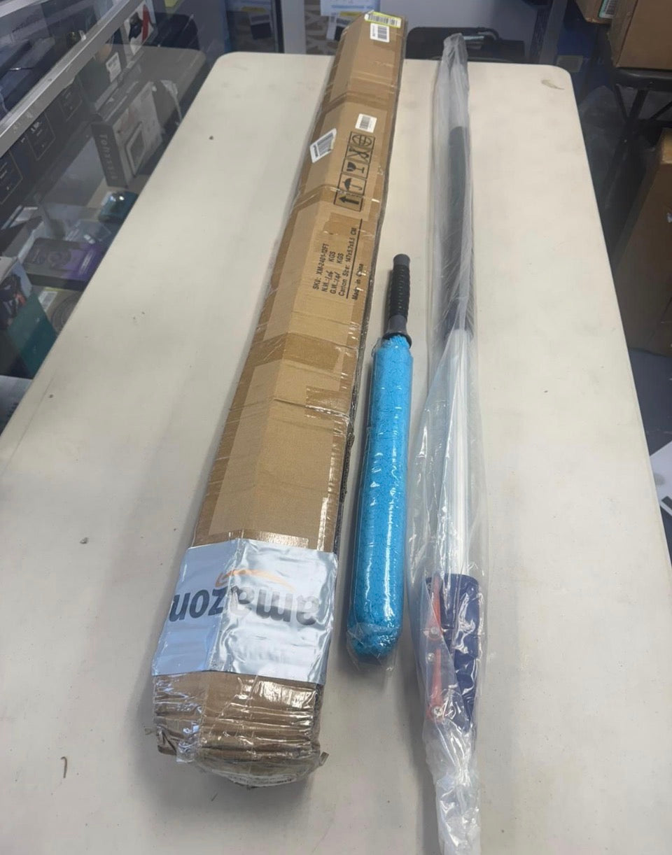 Open Box SHINMING Telescoping Extension Pole, 5-12FT Multi-Purpose Extendable Pole with Universal Twist-on Metal Tip for Hanging Light Bulb Changer, P