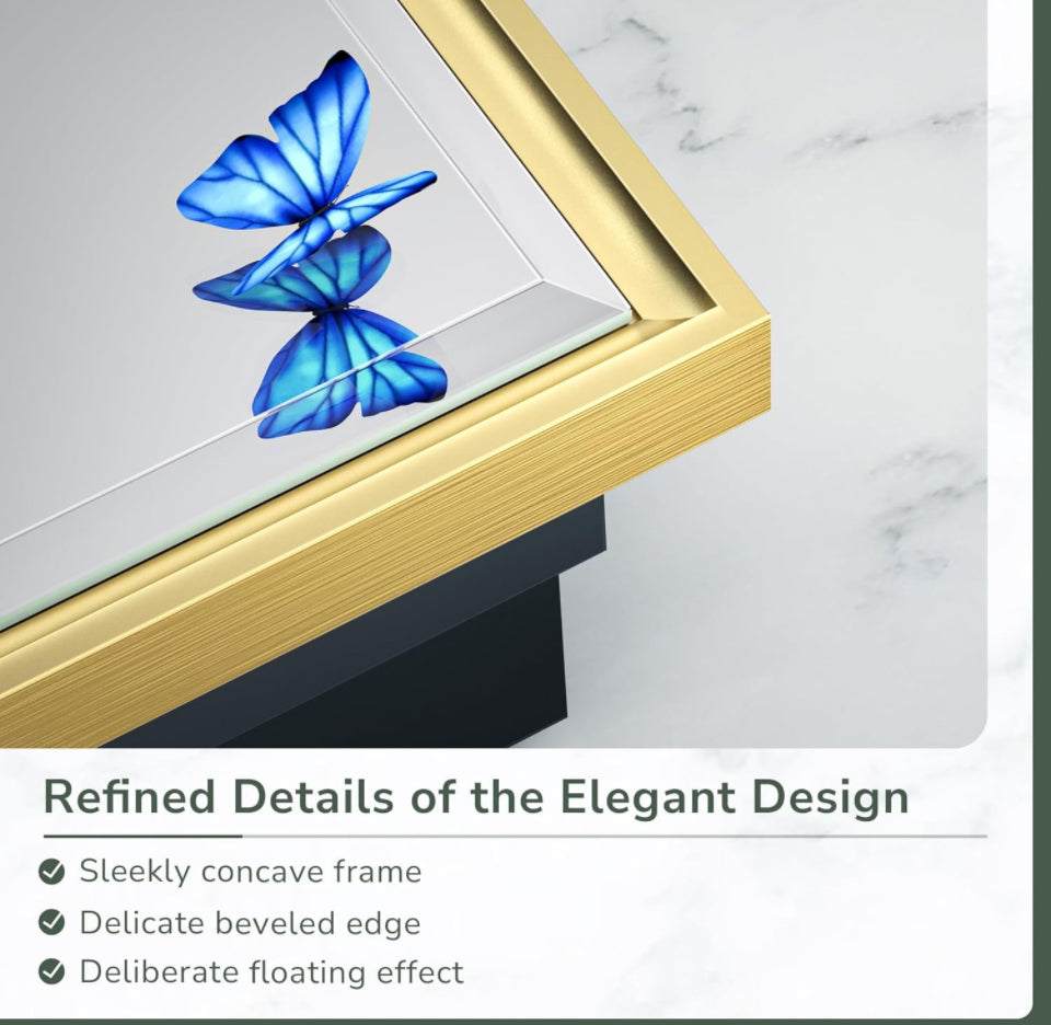 TokeShimi 20x26 Recessed Medicine Cabinet Bathroom Vanity Mirror Gold Metal Framed Surface Wall Mounted with Aluminum Alloy Beveled Edges Design 1 Doo - Selzalot