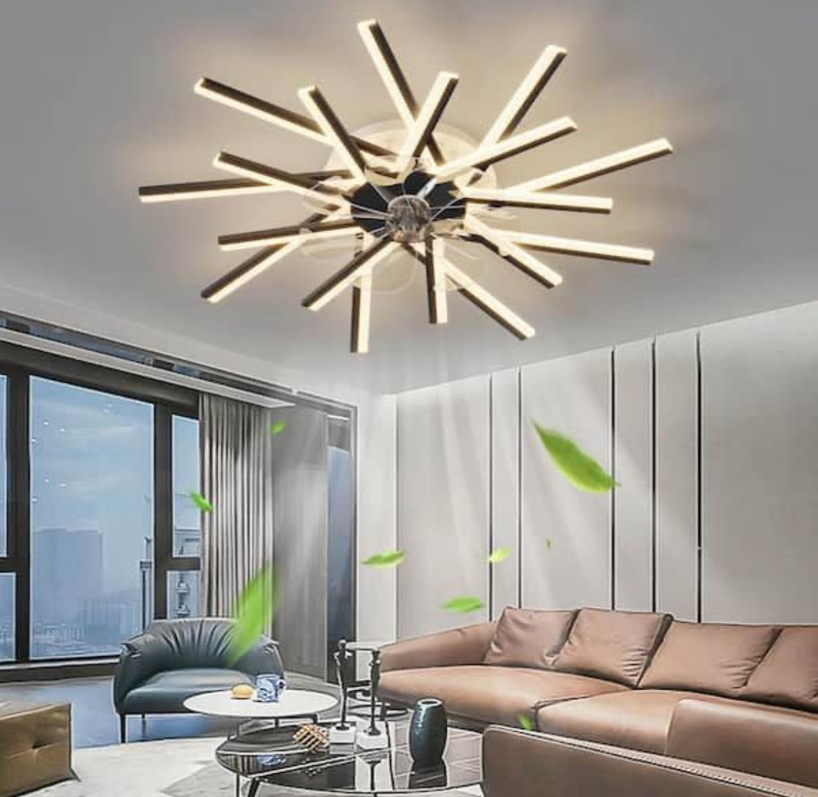 Open Box 36 in. W LED 6-Speed Indoor Black Smart Ceiling Fan with Remote and DC Motor