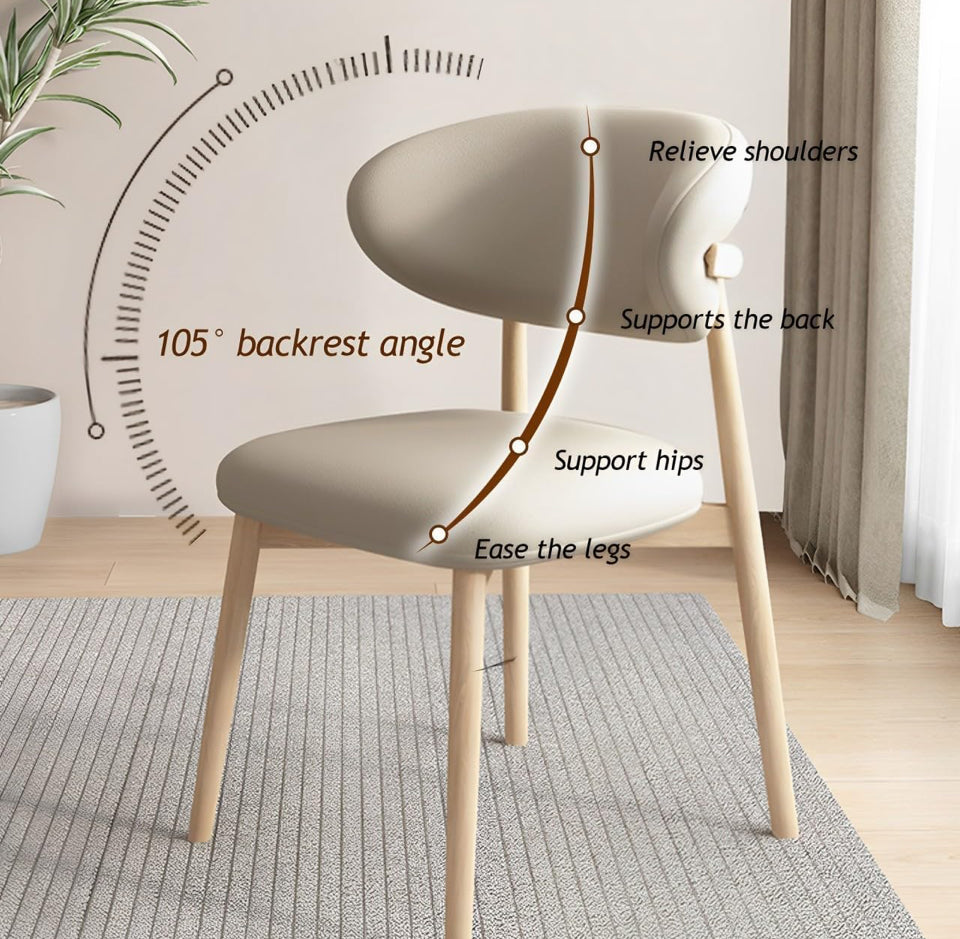 Open Box NWRYSM Wooden Armless Dining Chairs Dining Room Chairs with Back Mid Century Modern Dining Chairs with Wood Frame Upholstered Dining Chairs f
