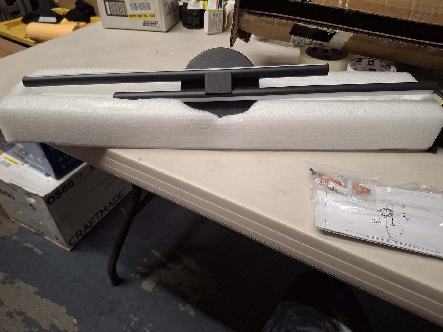 OPEN BOX NEW EDISLIVE Bourget 23.6 in. 2-Light Black LED Vanity Light Bar with 6000K for Bathroom, Bedroom, Living Room