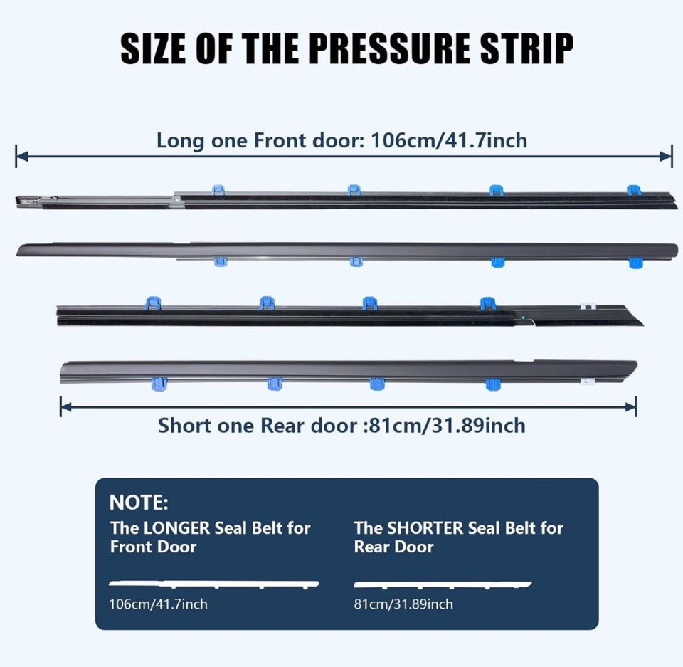 "ItranMc Car Window Weather Stripping Molding Trim Belt, Compatible with Honda Civic 2012-2015 4-Door Sedan, Replace#72450-TRO-A01 72410TRO-A01 72950-
"