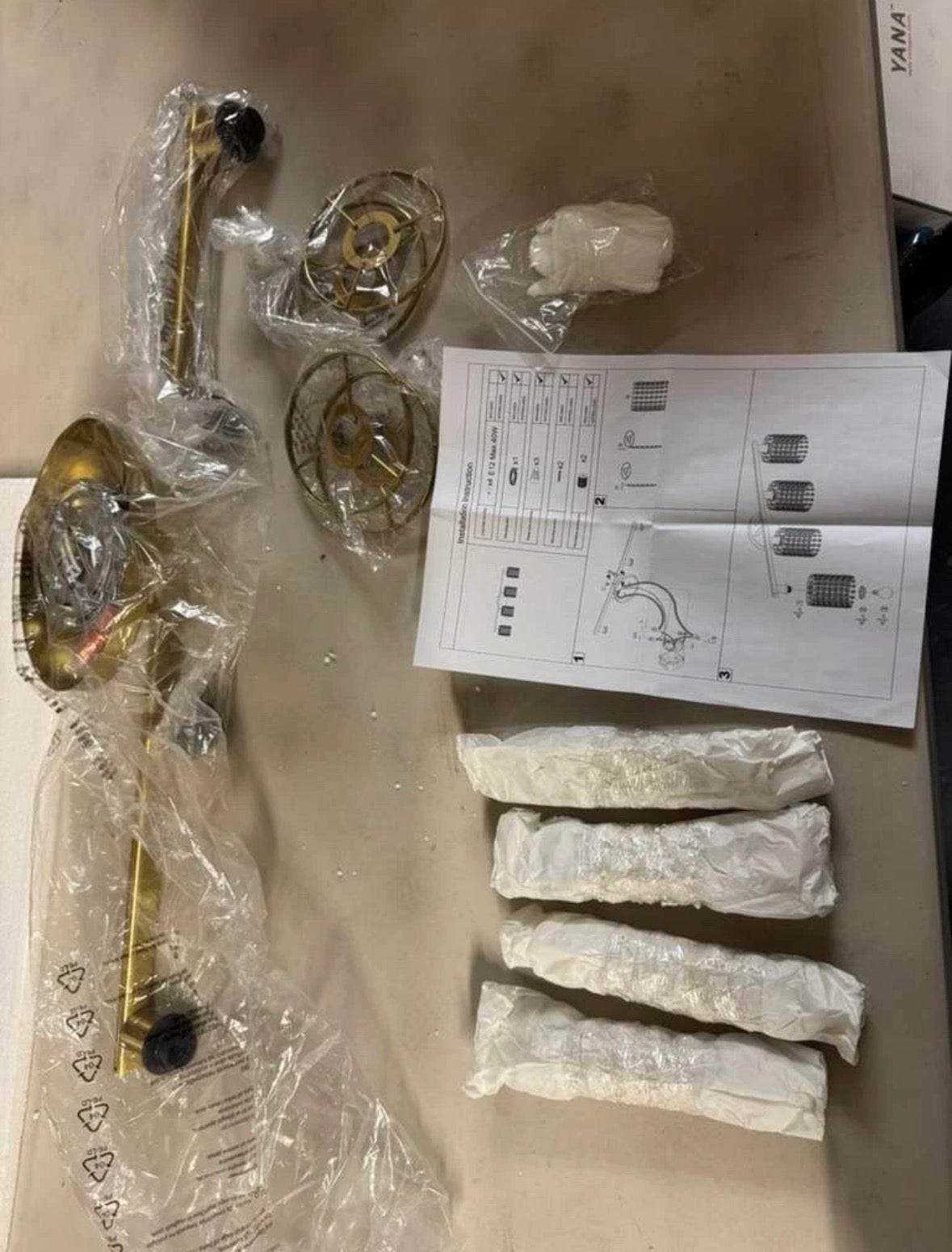 Emeritpro 32 in. 4-Light Gold Crystal Vanity Light, Modern Bathroom Wall