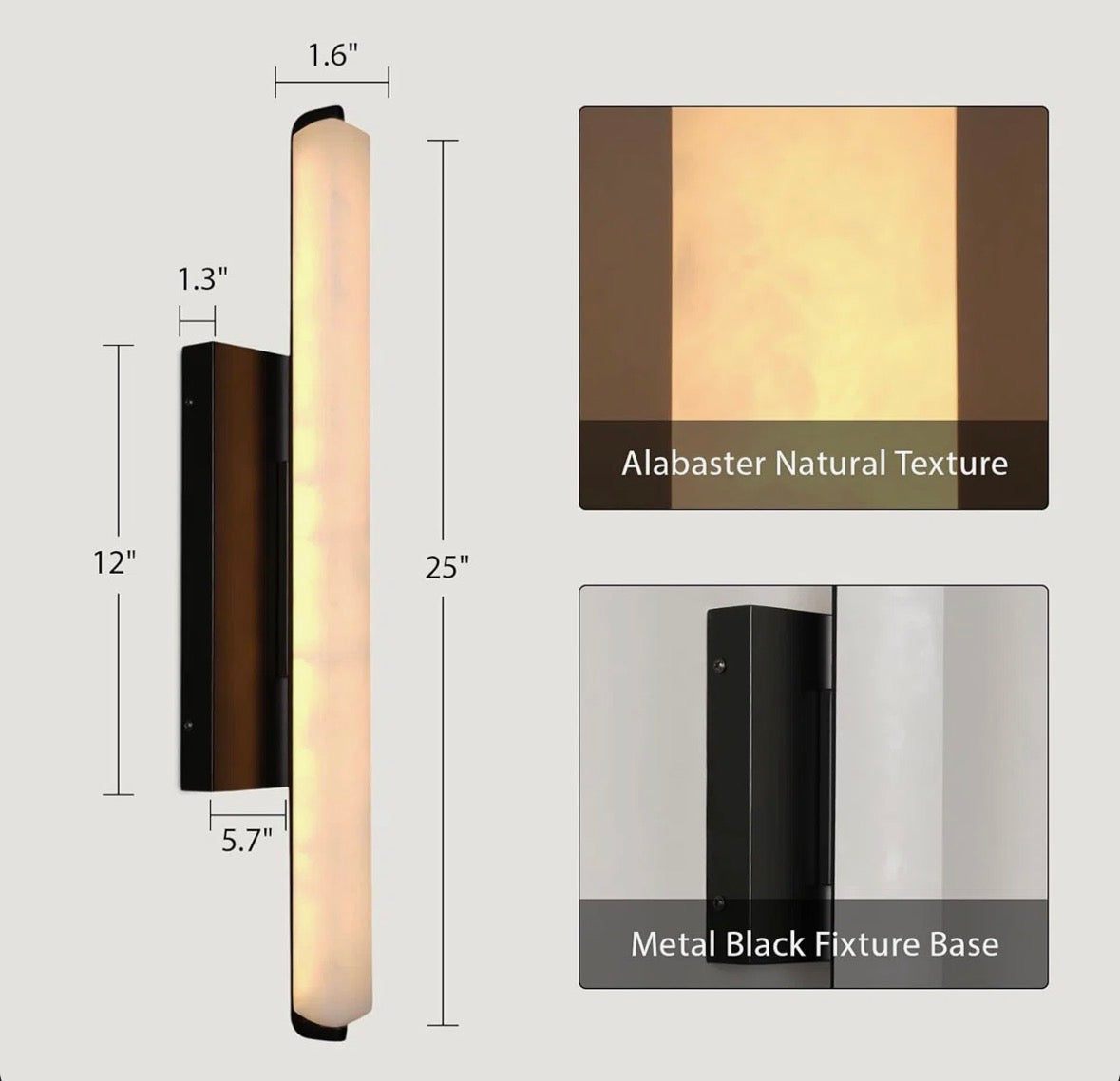 Hokku designs Dimmable LED Wall Mounted Sconce With Alabaster Shade