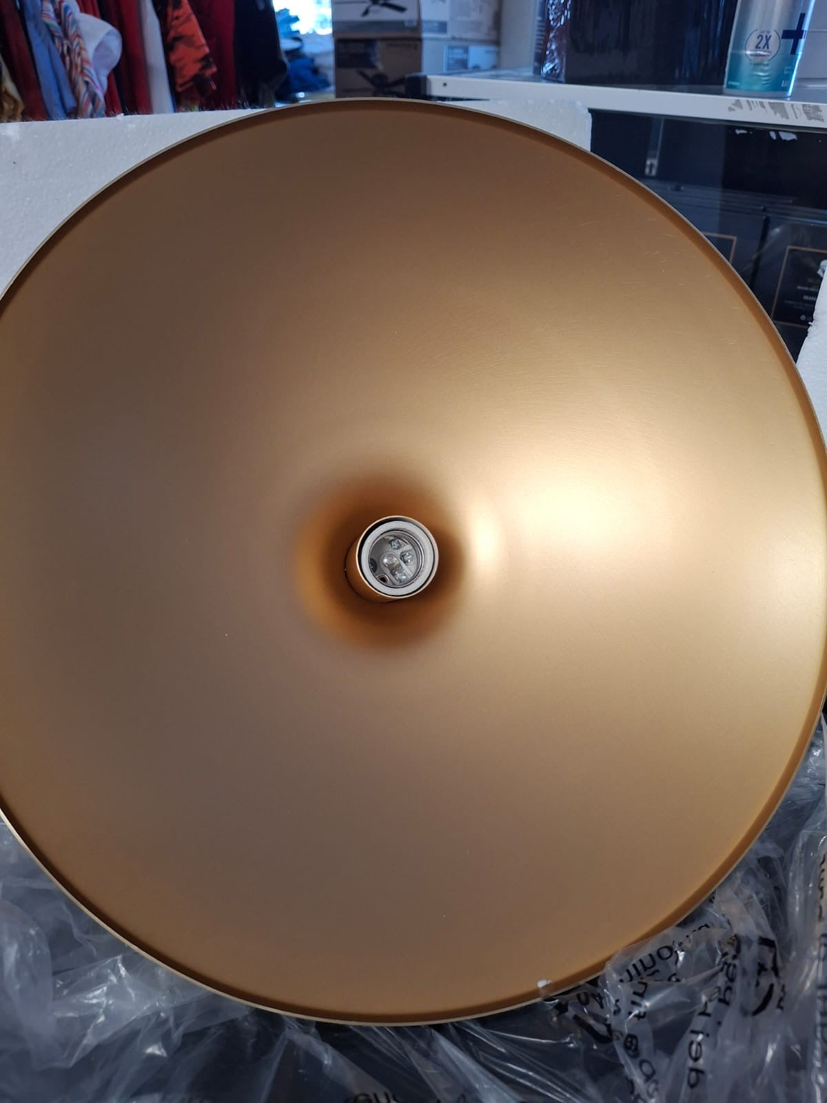 Open Box ALORA MOOD Abel 14 in. 1 Light 60-Watt Brushed Gold Pendant Light