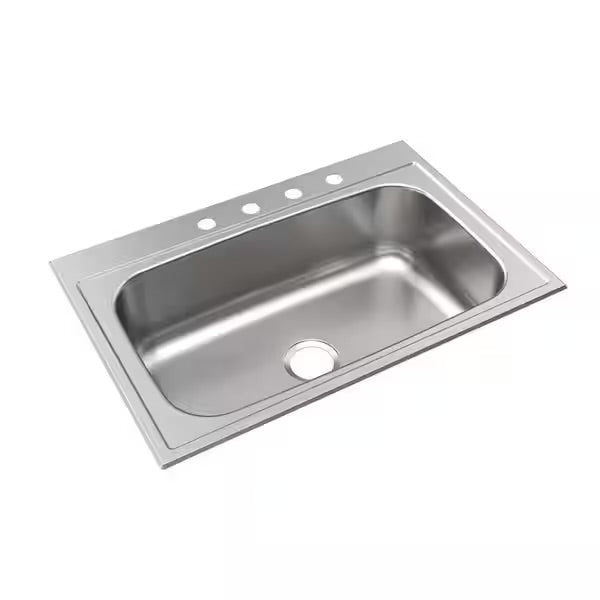 Open Box Elkay Parkway 33 in. Drop-in Single Bowl 20-Gauge Stainless Steel Kitchen Sink Only