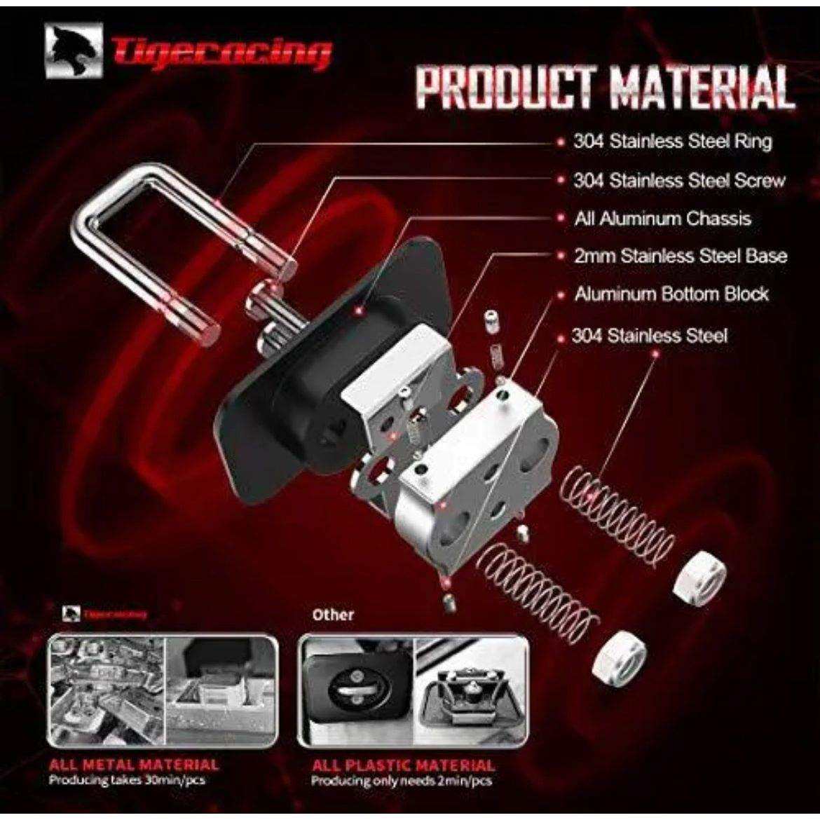 Tigeracing Tie Down Anchors Retractable Truck Bed Top Side D Ring Compatible ... - Selzalot