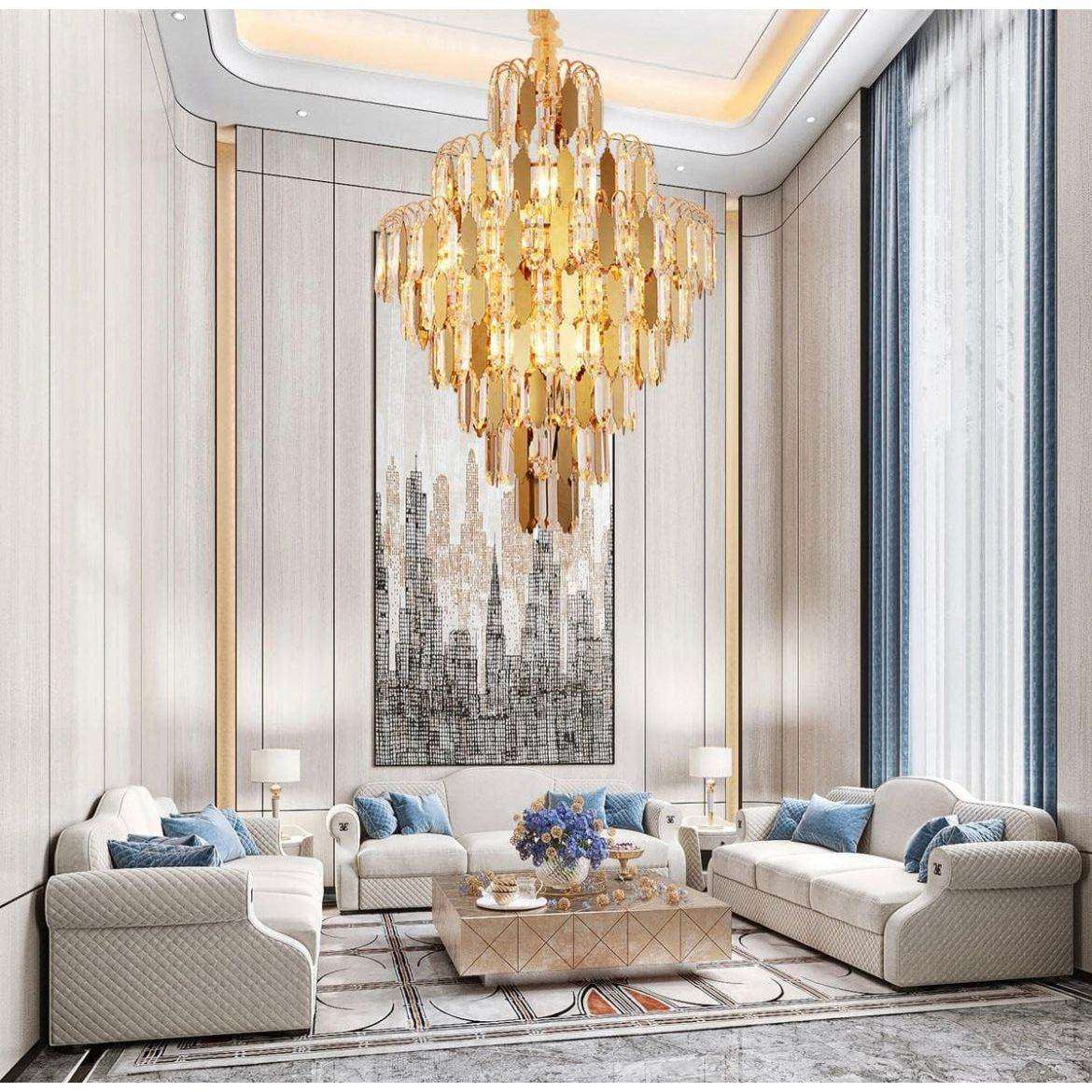 SNNXND Gold Crystal Chandelier Light Fixture 23 - Selzalot