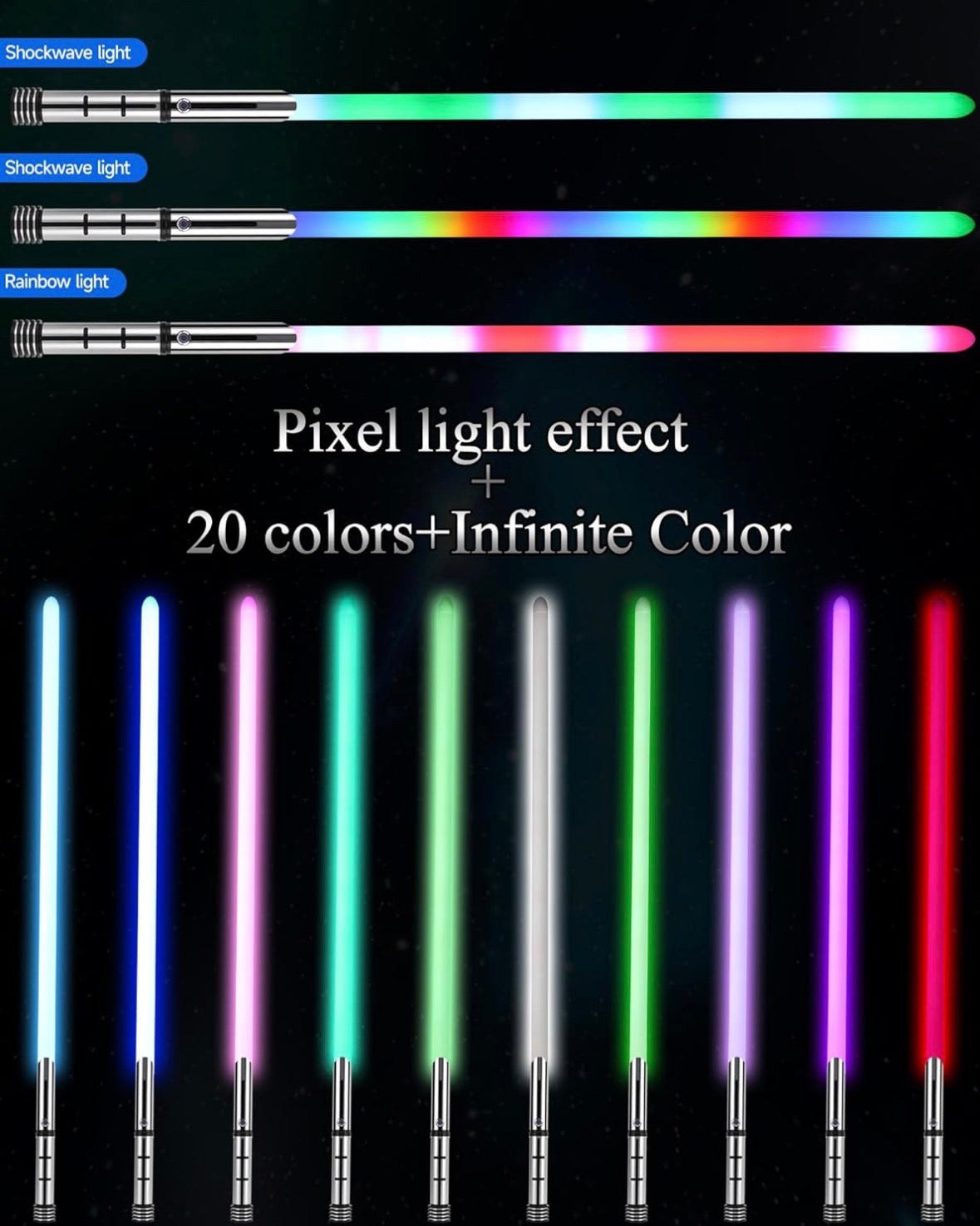kuvpot Motion Control Lightsabers: Adult Dueling Lightsaber with 20 Colors & 16 Sound Fonts, Metal Hilt Light Sabers, Smooth Swing Saber for Cosplay & Christmas