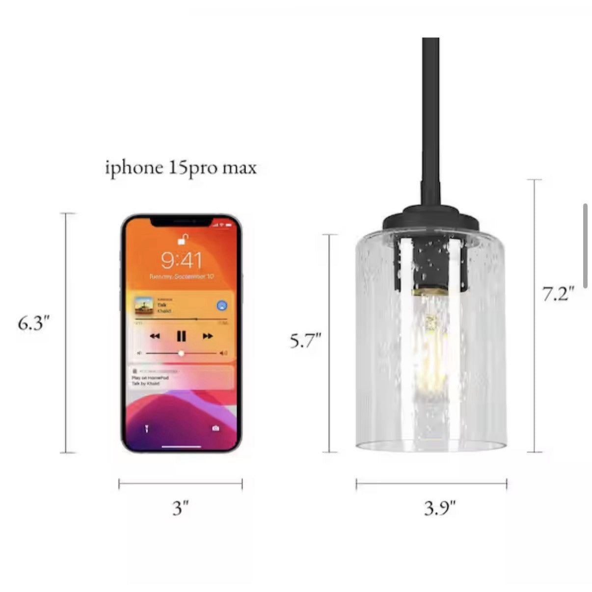 LNC Modern 1-Light Oil Rubbed Bronze Cylinder Mini Pendant Light with Seed Glass