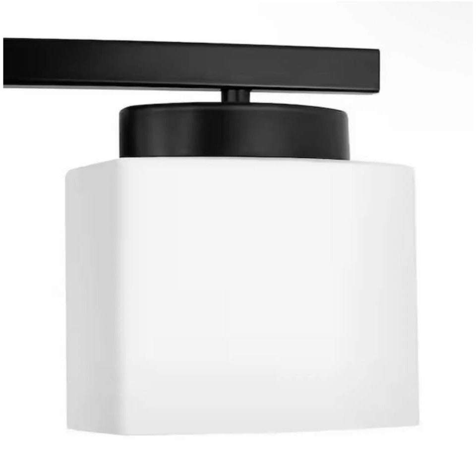 YANSUN 41 in. 5-Light Matte Black Modern Industrial Square Vanity Light